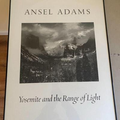 Framed print signed by Ansel Adams"