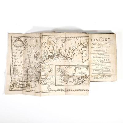 (2pc) [c. 1747 SECOND EDITION] HISTORY OF NEW ENGLAND | ANIEL NEAL, A.M. // Second Edition, 1747 // with fold out maps. Containing an...