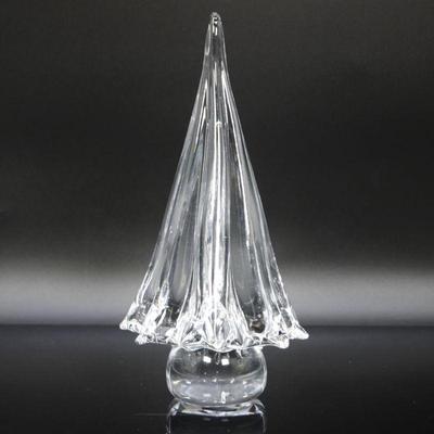 Solid Clear Glass Tree Sculpture