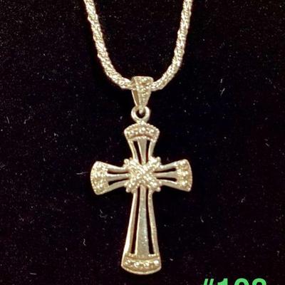 Sale Photo Thumbnail #275: Sterling Silver Twisted Rope Chain and Cross Pendant