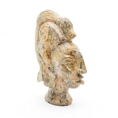 Aztec Mayan King Pakal Stone Marble Bust