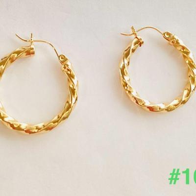 Sale Photo Thumbnail #323: 14K Yellow Gold Twisted Hoop Earrings