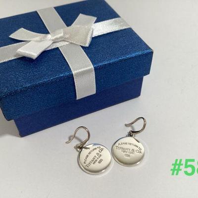 AUTHENTIC Tiffany & Co. Sterling Silver Round Dangle Return to Tiffany Earrings