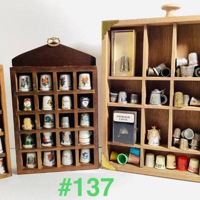 Amazing Vintage Thimble Collection and Display Cases