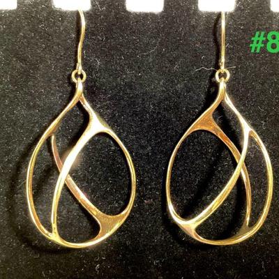 Sterling Silver Large Openwork 3D Teardrop Dangle Earrings