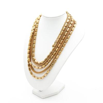 Bead & Mesh Chain Multistrand Necklace