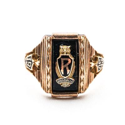 10K Gold Vintage 1945 Roseville JUHS Ring Size 6.5
