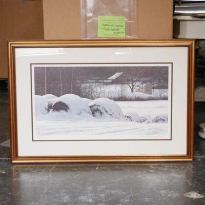 "Snow Bales" by Peter Keating Signed Print Limited Edition