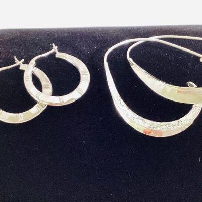 Sterling Silver Hoop Earrings (2)