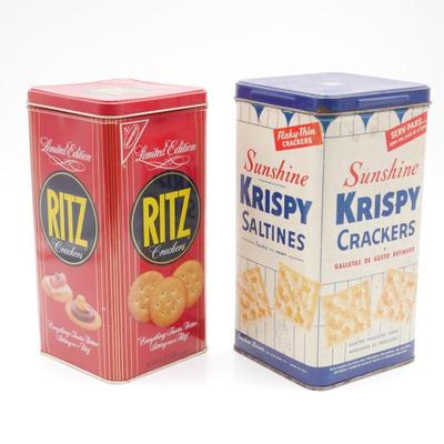 Vintage Pair of Cracker Tins