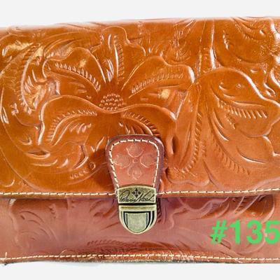 LIKE NEW Patricia Nash Tooled Florence Lanza Leather Crossbody Handbag