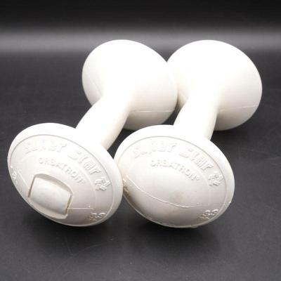 Pair of Super Star Orbatron 3.3LBS Dumbbells, White