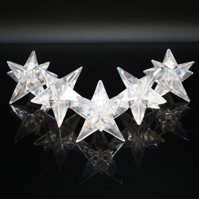 Iridescent 9 Point Star Glass Candleholders (Set of 5)