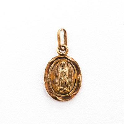 Small Double-Sided Jesus and Virgin Mary Pendant