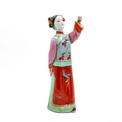 Hand Painted Porcelain Chinese Woman Figurine