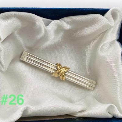 AUTHENTIC Tiffany & Co. 18K Gold and Sterling Silver Money Clip/Tie Clip