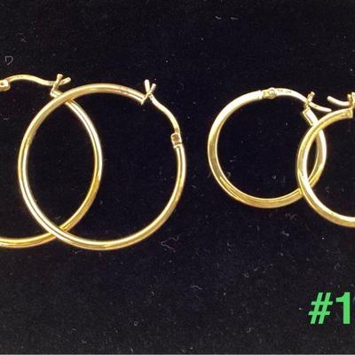 Vermeil Hoop Earrings (2 pairs)