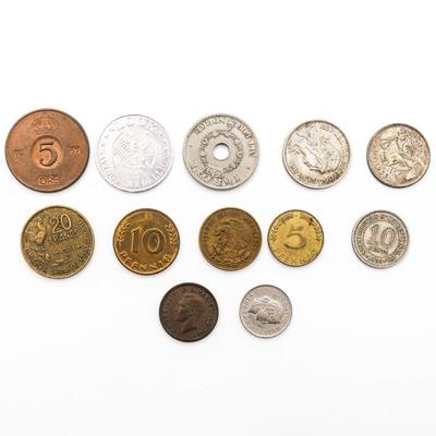 Assorted International Coins (Total of 12)