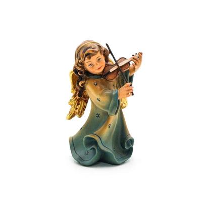 Wooden Carved Angel With Violin Figurine