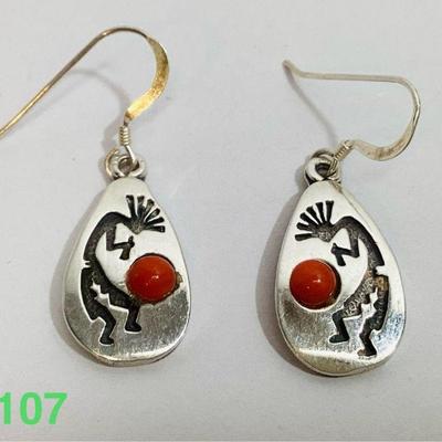 Sterling Silver Native American Earrings made by Running Bear Shop