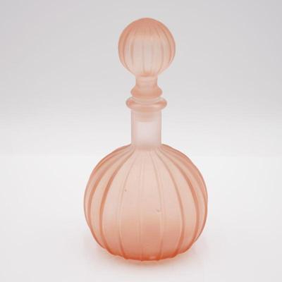 Ribbed Pink Satin Glass Perfume Bottle