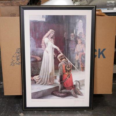 Sale Photo Thumbnail #58: "The Accolade" by Edmund Blair Leighton Framed Print Poster