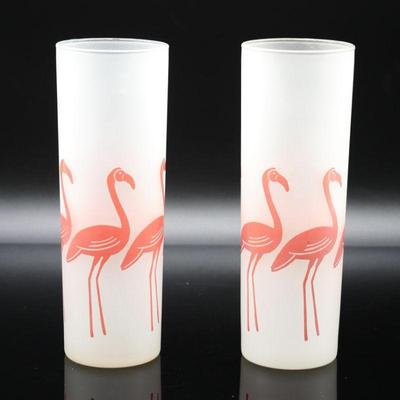 Pair of Frosted Pink Flamingo Glasses