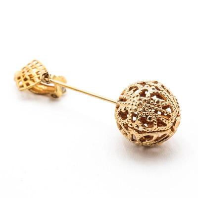 Filigree Drop Ball Clip-On Earring