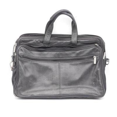 Vintage Kenneth Cole New York Leather Top-Zip Portfolio, Black