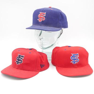 Lot of 3 New Era Fresno State University Fitted Baseball Caps Size 7 & 5/8ths