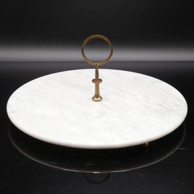Italian Marble Server w/Brass Handle