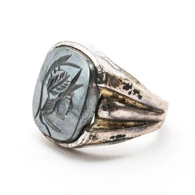 Etruscan Soldier Cameo Intaglio Cufflinks and Ring