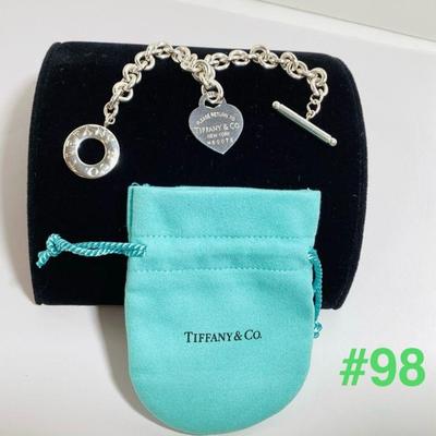 AUTHENTIC Tiffany & Co. Sterling Silver Return to Tiffany Heart Charm Bracelet