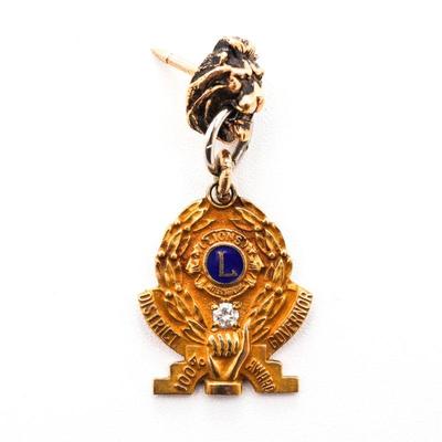 10K Gold & Diamond Lions Club District Governor's Award Charm