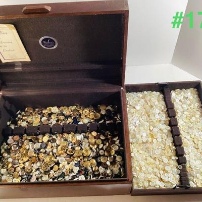 Silverware Box Filled with Buttons