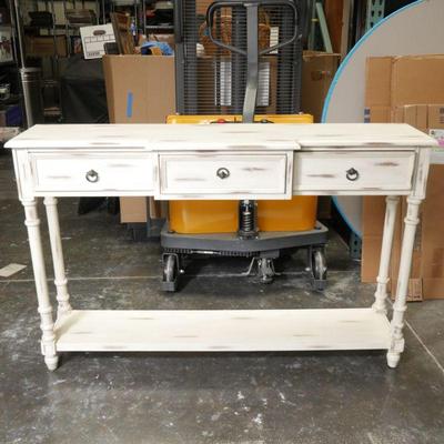 Farmhouse Style 3-Drawer Console Table