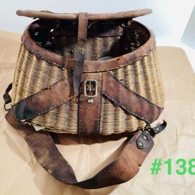 Vintage Fishing Creel and Tackle