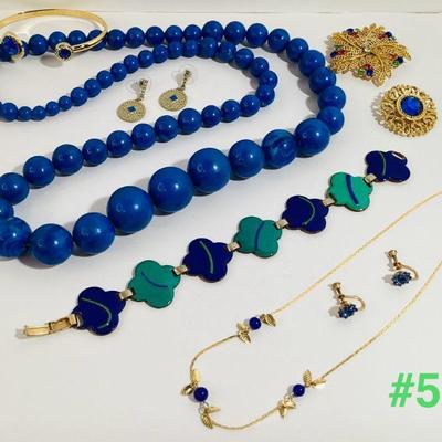 Sale Photo Thumbnail #221: Bright Blue and Gold Fashion/Costume Jewelry