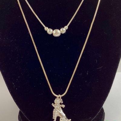 Sterling Silver Necklaces (2): Poodle and Graduated Beads