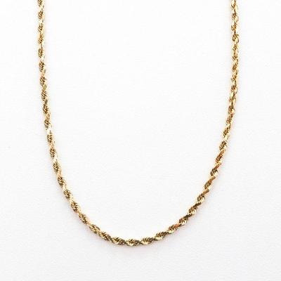 14K Gold Rope Chain Bracelet