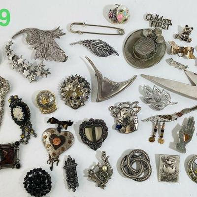 Silver Tone Vintage-to-Now Brooches
