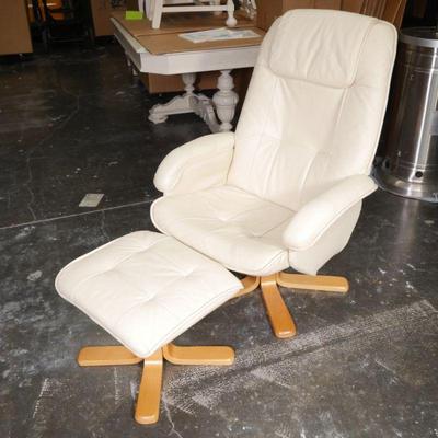 Chairworks® 360 Degree Swiveling Adjustable Lounge Recliner with Ottoman, Beige