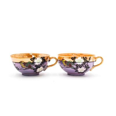 Pair Of Lusterware Japanese Tea Cups