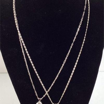 Sterling Silver Solitaire Necklace & Earring Set + Brilliant Blue SS Necklace