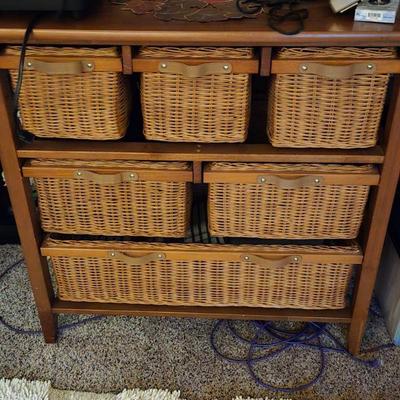 Shelves with basket