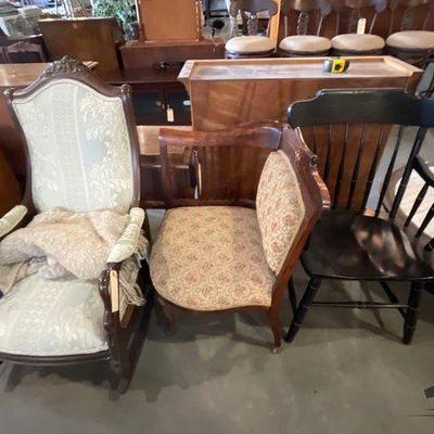 #5264 • Rocking Chair, Side Seated Chair and Wood Chair
