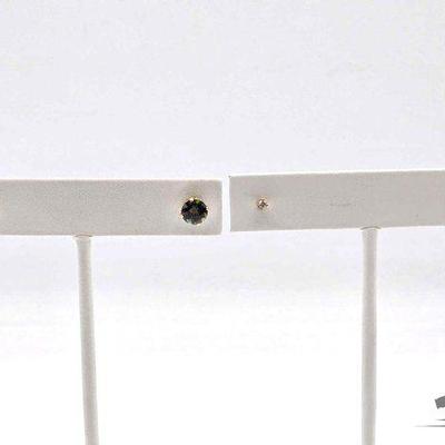 #384 • (2) Pairs of 14K Gold Earrings with Diamond & Semi-Precious Stones, 1.52g
