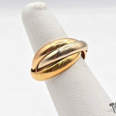 #206 • 18K Gold Cartier 3 Band Ring, 11.71g
