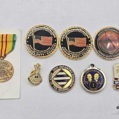 #1336 • Challenge Coins, Vietnam Service Medal & More
