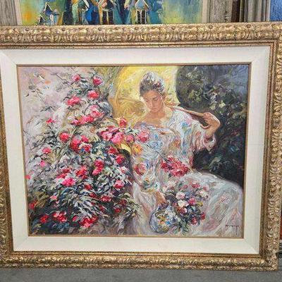 #6020 • "En Flor" by Jose Royo Signed Framed Artwork
